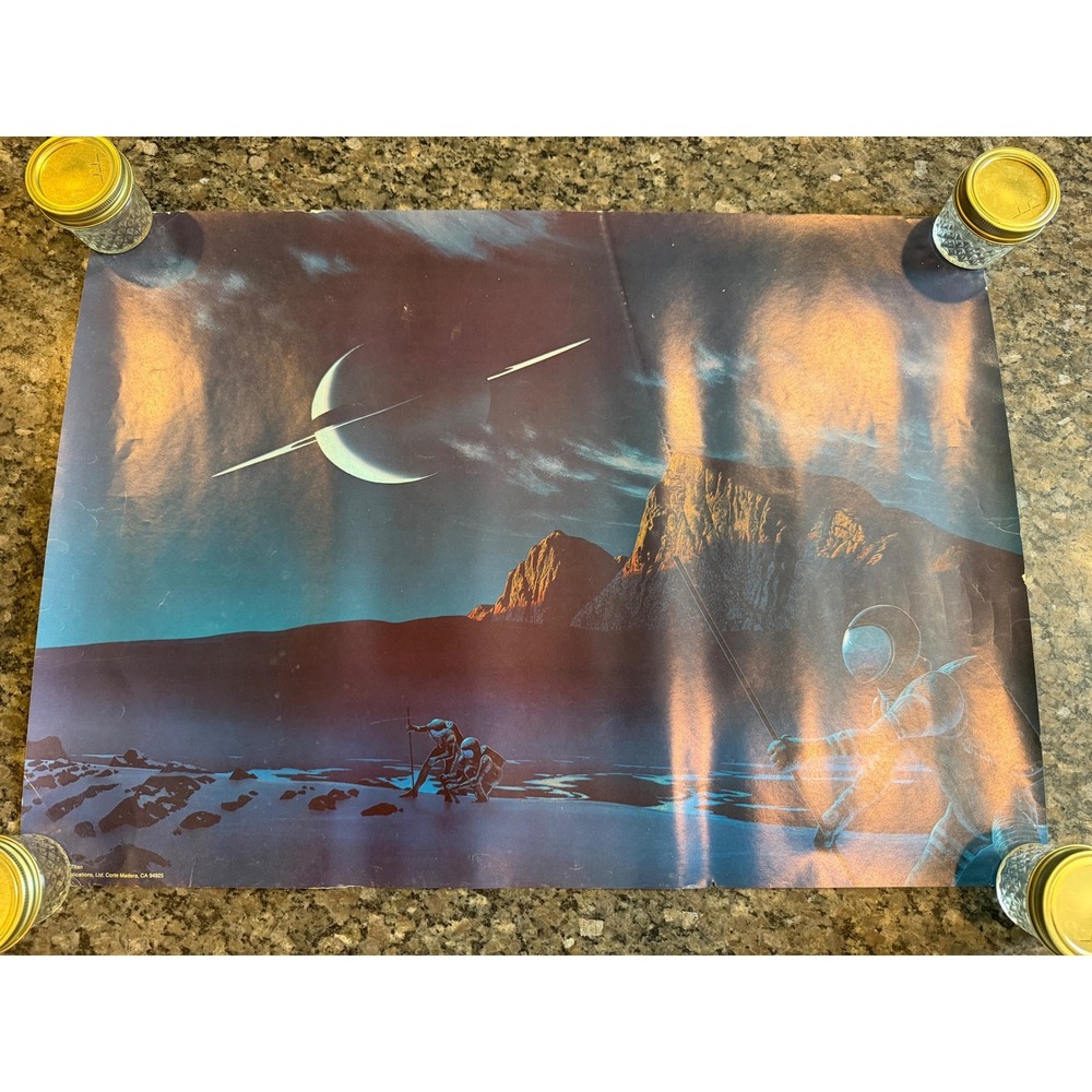 Vintage 1977 Portal Publications Exploring Titan Sci-Fi Space Poster SF 010